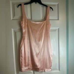 Pink Silk zip up dress